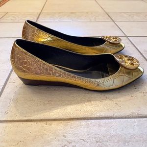 Tory Burch Gold, Metallic "Carly" Wedges